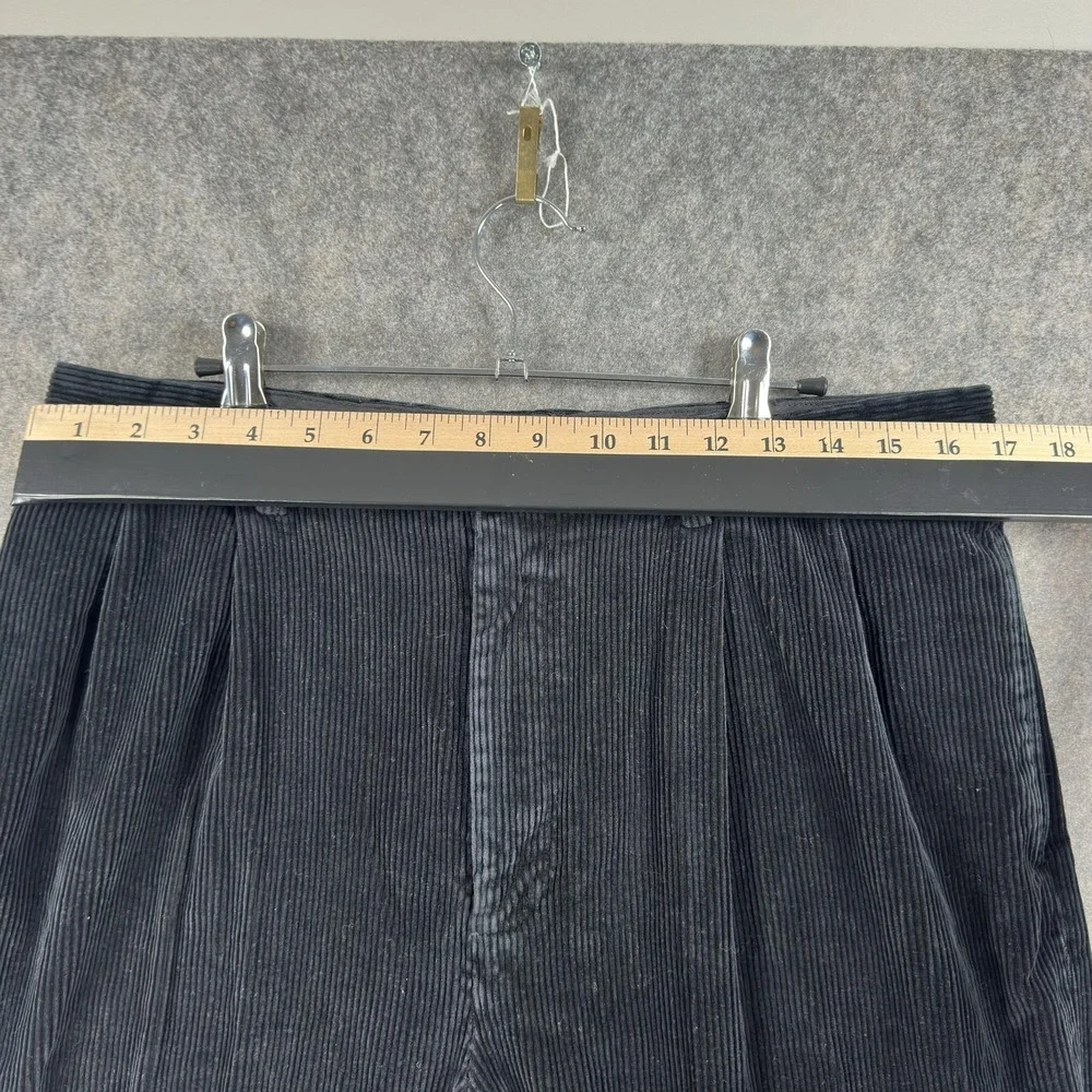 Polo Ralph Lauren Pleated Corduroy Pants Mens 34x30 (Tag 36x30) Black